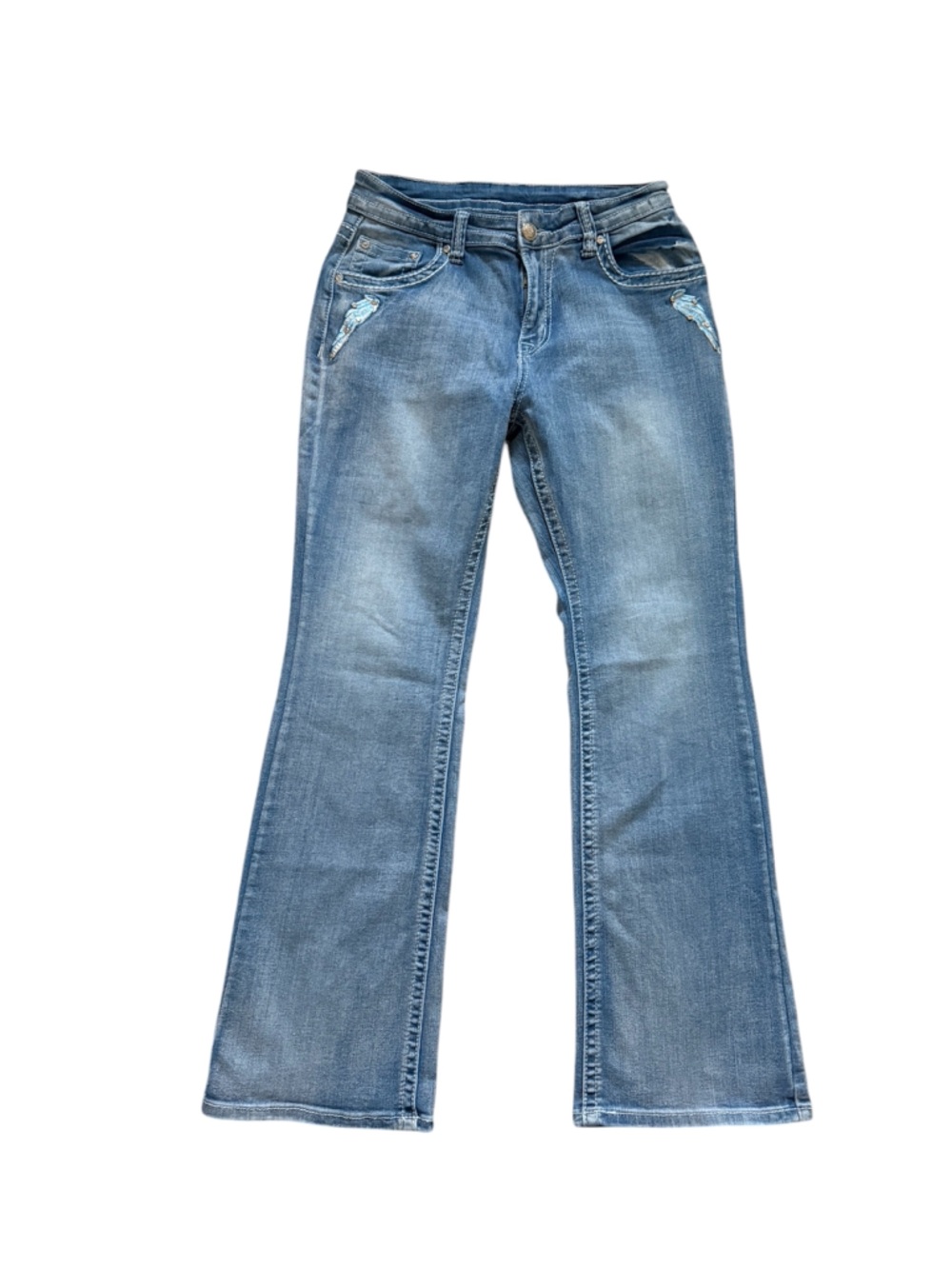 Sky Premium Collection Women’s Light Wash Embroidered Boot Cut Jeans Size 11
